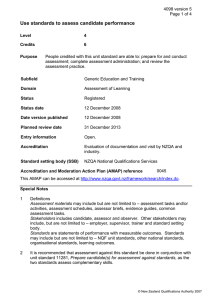 Use standards to assess candidate performance