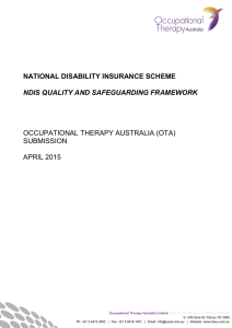 OTA submission on NDIS Quality and Standards (Apr 2015)
