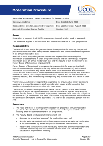 Moderation Procedure - Intranet