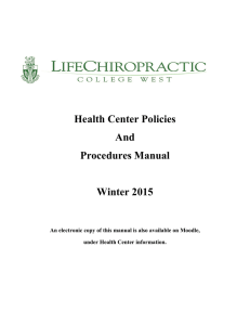 Health Center Policies And Procedures Manual Winter 2015