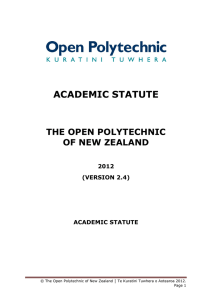 Academic Statute - Open Polytechnic