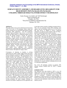 "Surface Mount Assembly and Board Level Reliability for High