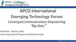 Big Data - Emerging Technology Forum