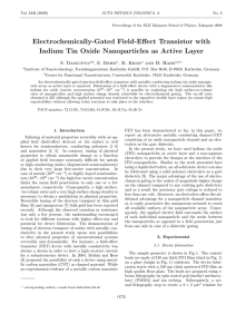 Electrochemically-Gated Field-Effect Transistor with Indium Tin