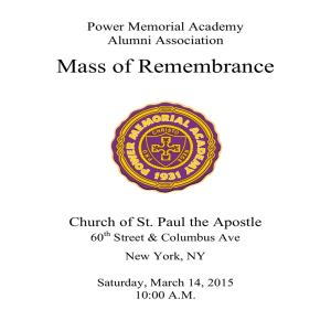 Mass of Remembrance - Power Memorial Academy