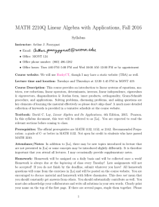MATH 2210Q Linear Algebra with Applications, Fall 2016