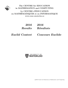 Euclid - CEMC - University of Waterloo