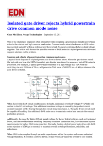 Isolated gate driver rejects hybrid powertrain drive common mode