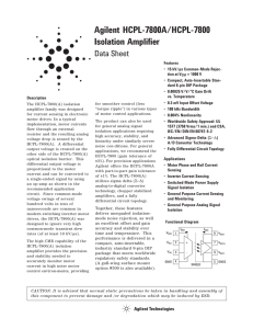 Agilent HCPL-7800A/HCPL-7800 Isolation Amplifier