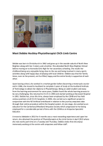 Meet Debbie Hockley-Physiotherapist ChCh Limb Centre