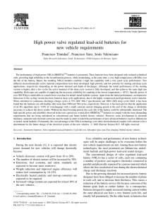 High power valve regulated lead-acid batteries for new vehicle