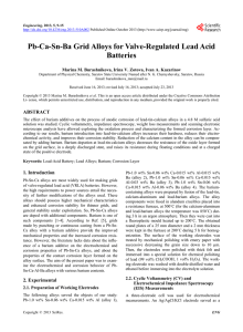 Pb-Ca-Sn-Ba Grid Alloys for Valve