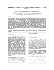 Rapid Recharge Capability of Valve Regulated Lead Acid Batteries