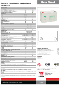 SWL3300 (FR) SWL-Series - Valve Regulated Lead Acid Battery