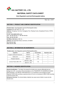 bb battery co., ltd. material safety data sheet