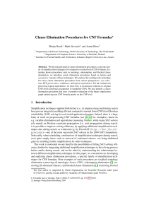 Clause Elimination Procedures for CNF Formulas