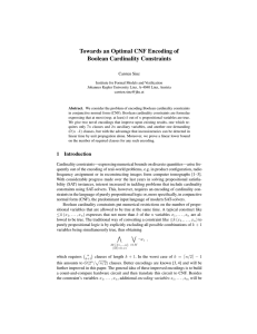 Towards an Optimal CNF Encoding of Boolean