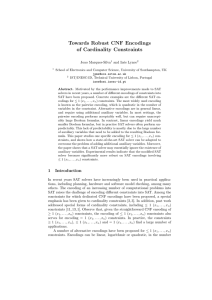 Towards Robust CNF Encodings of Cardinality Constraints - INESC-ID