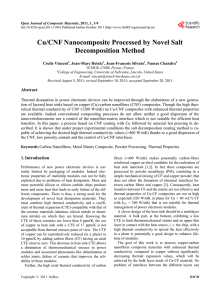 Cu/CNF Nanocomposite Processed By Novel Salt Decomposition