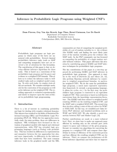Inference in Probabilistic Logic Programs using Weighted CNF`s