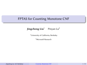 FPTAS for Counting Monotone CNF