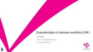 Characterization of cellulose nanofibrils (CNF)