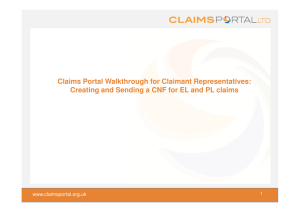 Claims Portal Walkthrough for Claimant Representatives: Creating