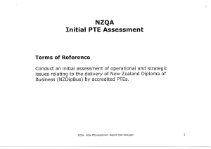 NZQA Initial PTE Assessment