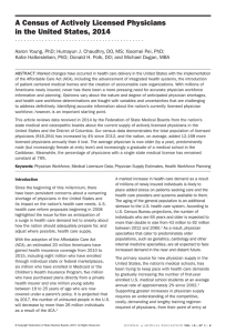 A Census of Actively Licensed Physicians in the United States, 2014