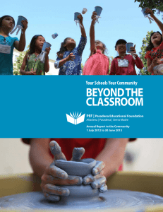 PEF 2013 Annual Report - Pasadena Educational Foundation