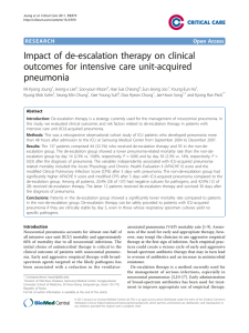 Impact of de-escalation therapy on clinical