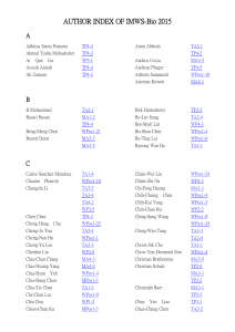 Author Index of IMWS Bio2015