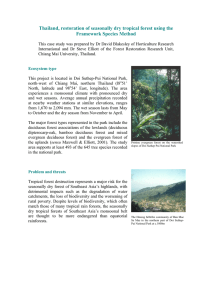 Thailand, restoration of seasonally dry tropical forest using the