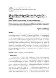 Effect of Flocculation of Alumina Slip on the Pore Size Distribution of