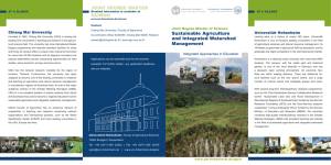 Sustainable Agriculture and Integrated Watershed Management