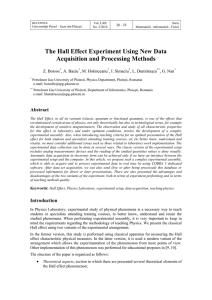 The Hall Effect Experiment Using New Data Acquisition and