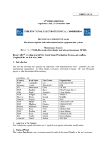 INTERNATIONAL ELECTROTECHNICAL COMMISSION Report of 2