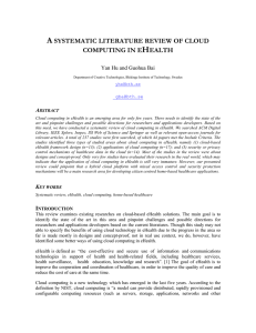 a systematic literature review of cloud computing in ehealth