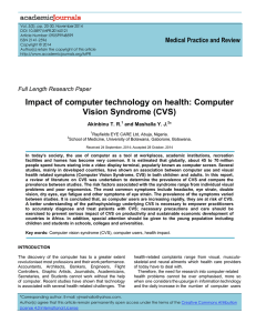 Impact of computer technology on health: Computer Vision