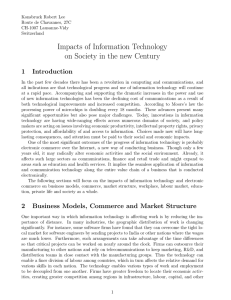 Impacts of Information Technology on Society in the new