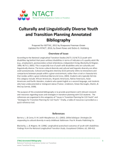 Culturally and Linguistically Diverse Youth and Transition