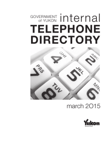 Government of Yukon Internal Telephone Directory