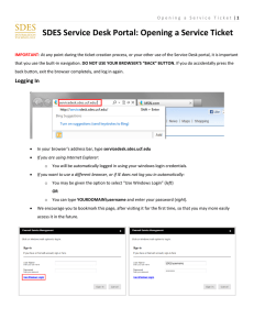 SDES Service Desk Portal - SDES Information Technology