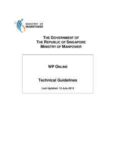 Technical Guidelines - Ministry of Manpower