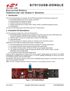 Si7013USB-Dongle User`s Guide -- Evaluation Dongle Temperature