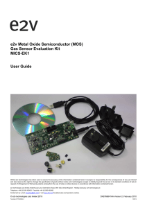 e2v Metal Oxide Semiconductor (MOS) Gas Sensor Evaluation Kit