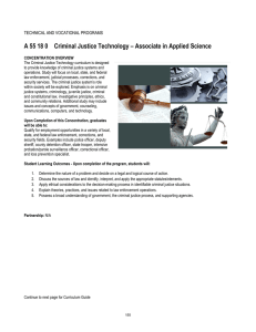 A 55 18 0 Criminal Justice Technology – Associate in Applied Science