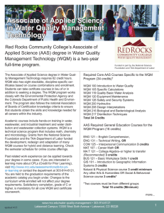 Associate of Applied Science in Water Quality Management