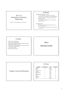 ELE 110 Introduction to Electrical Engineering Textbooks Contents