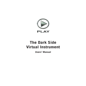 The Dark Side Virtual Instrument Manual - Soundsonline